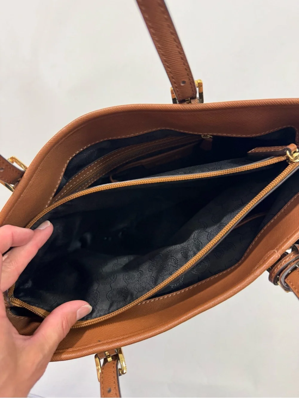 Michael Michael Kors Jet Set Nylon Purse Small Tote Bag Black